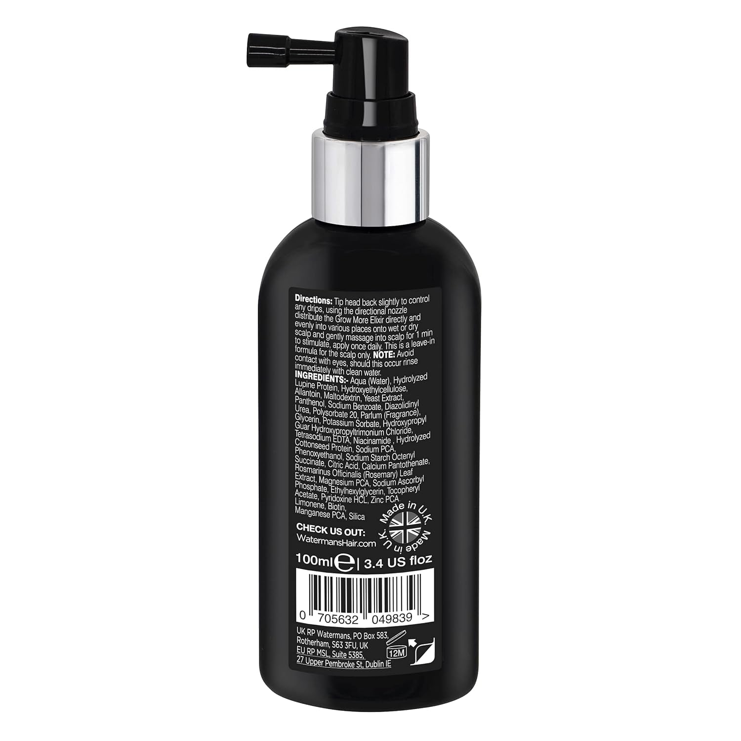 Watermans Grow More Elixir Hair Growth Serum - Stärker hårrötter - Främjar hårväxt - För kvinnor och män Hårvård Naty Shop