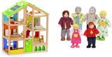 Hape E3401 Four Seasons House, möblerat och E3500 - dockfamilj, ljus hy