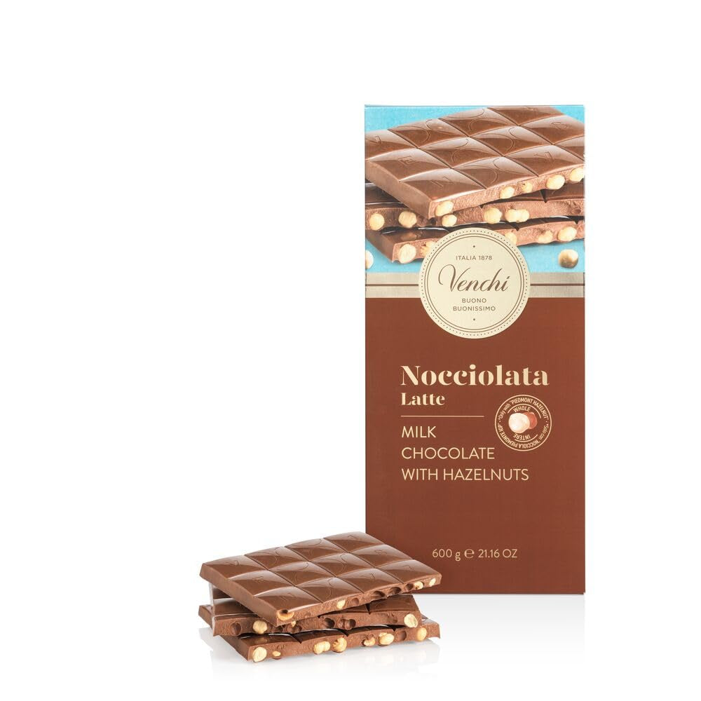 Venchi - White Chocolate Maxi Bar, saltad, 600 g, glutenfri, inga konstgjorda färger och inga konserveringsmedel