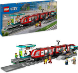 LEGO City spårvagn med station, presentidé för fordonsleksaksfans från 7 år, med 6 minifigurer och en ledarhund för rollspel, byggleksak 60423 Byggset Besuche den LEGO-Store Standardtitel