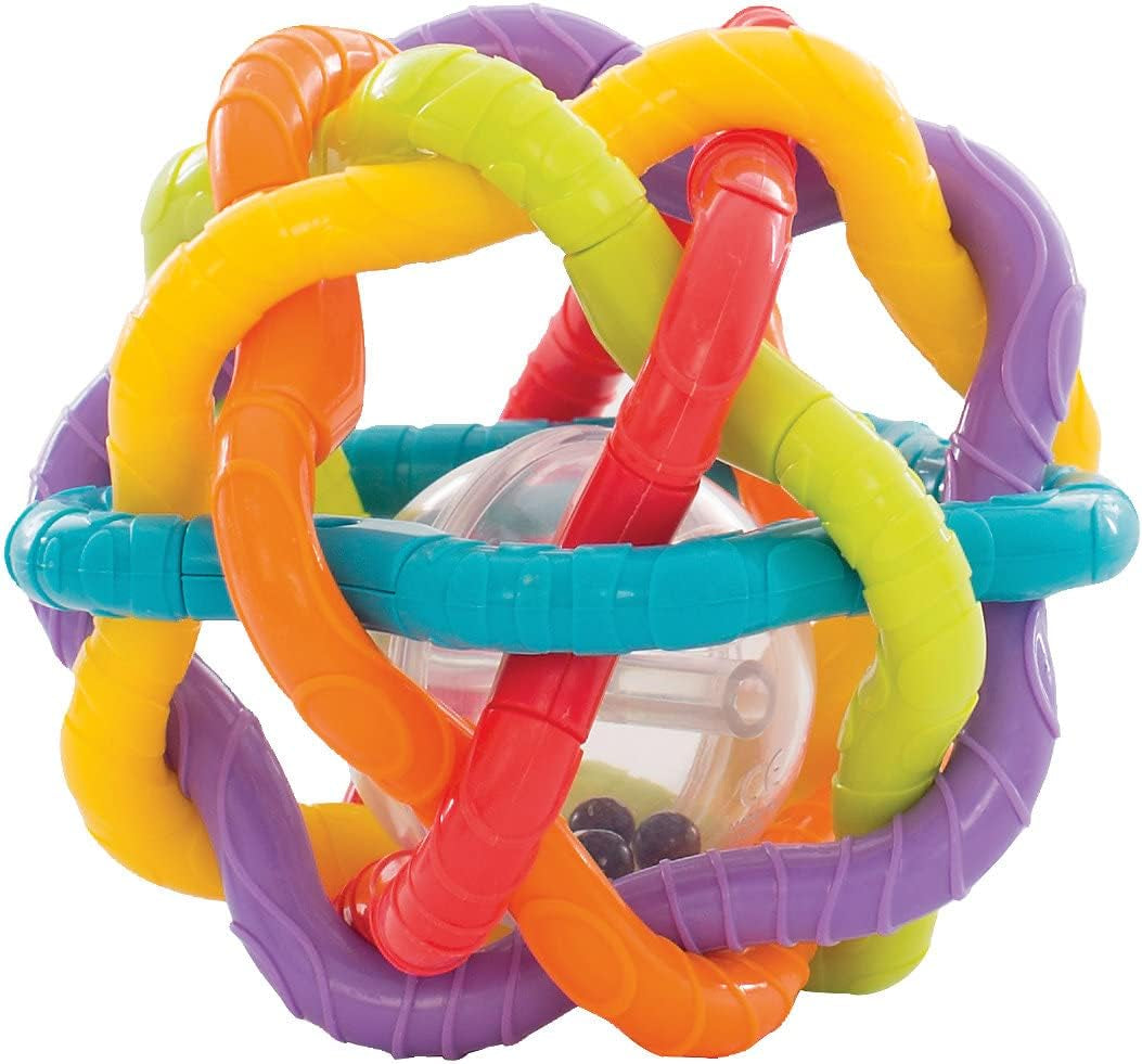 Playgro skallerboll för barn - skallerboll för barn - skallerboll för barn - skallerboll - motorik - leksak för barn - motorik för barn - färgglada Leksaker Bebe Naty Shop Bendy Ball