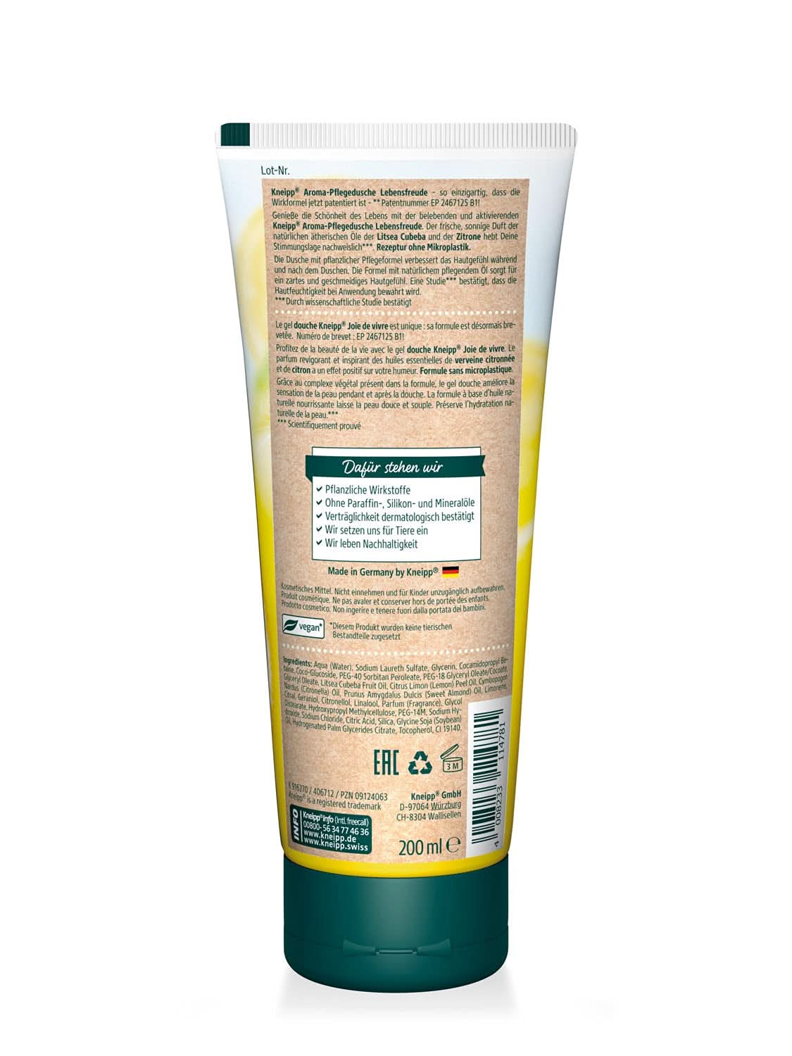 Kneipp Aroma, fuktgivande duschgel, 200 ml Dusch och bad Naty Shop