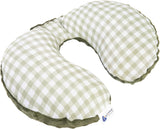 Medi Partners Baby Nackkudde Nackstöd 100% Bomull / Minky Baby Nackkudde för bilvagn Resor Sömn Nackkudde Snooze Roll (REH med Grå Minky) Cervikala ortopediska kuddar Naty Shop Oliv Mink Rutig