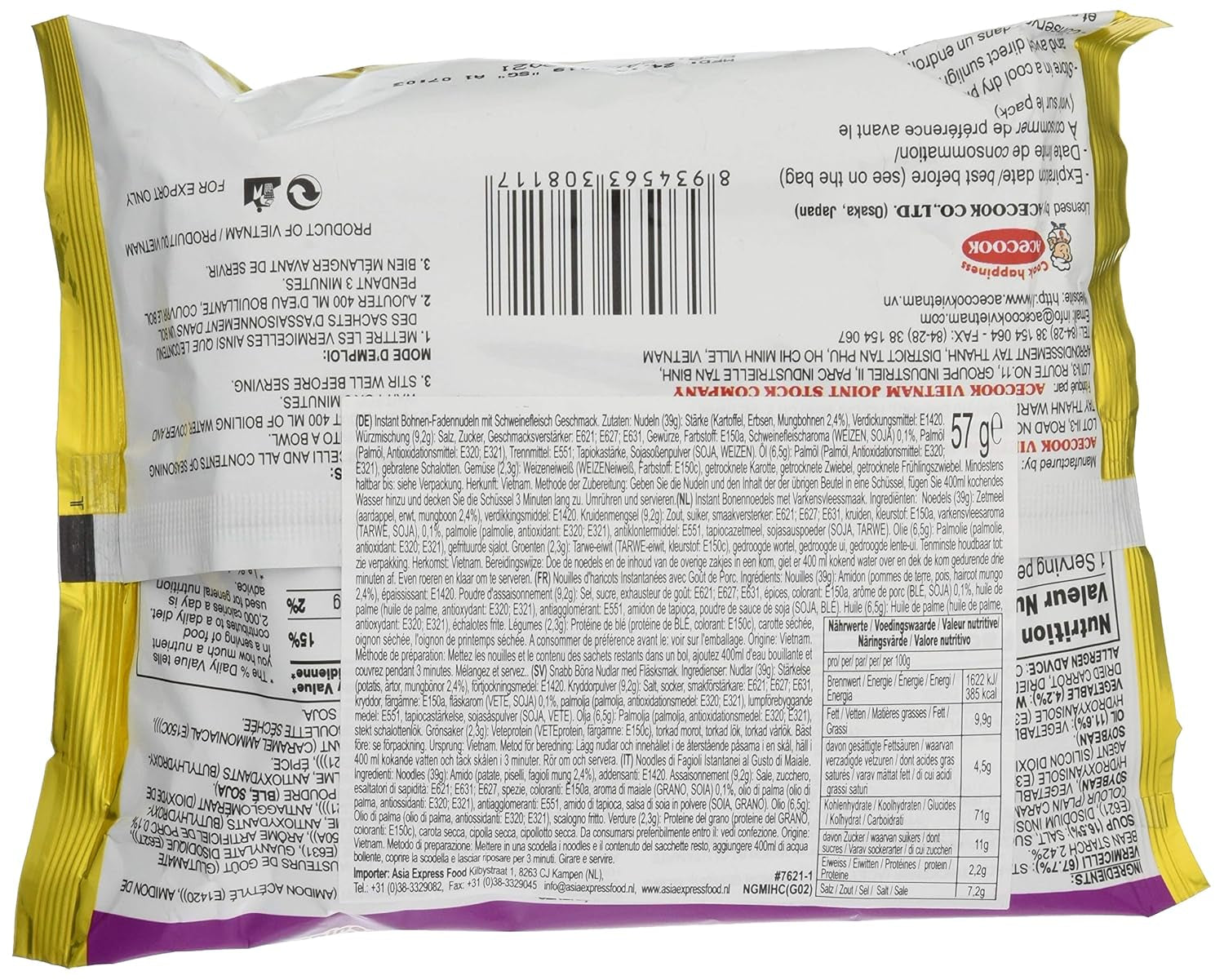 - GD Glass Instant Nudles med fläsk - (1 x 57g)
