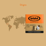 Bristot, 100 % Arabica-kaffe – 120 kapslar kompatibla med Nespresso – Kaffeemischung aus Mittelamerika och Brasilien, Schokolade och Trockenfrüchtenoten – 4 förpackningar per 30 kapslar