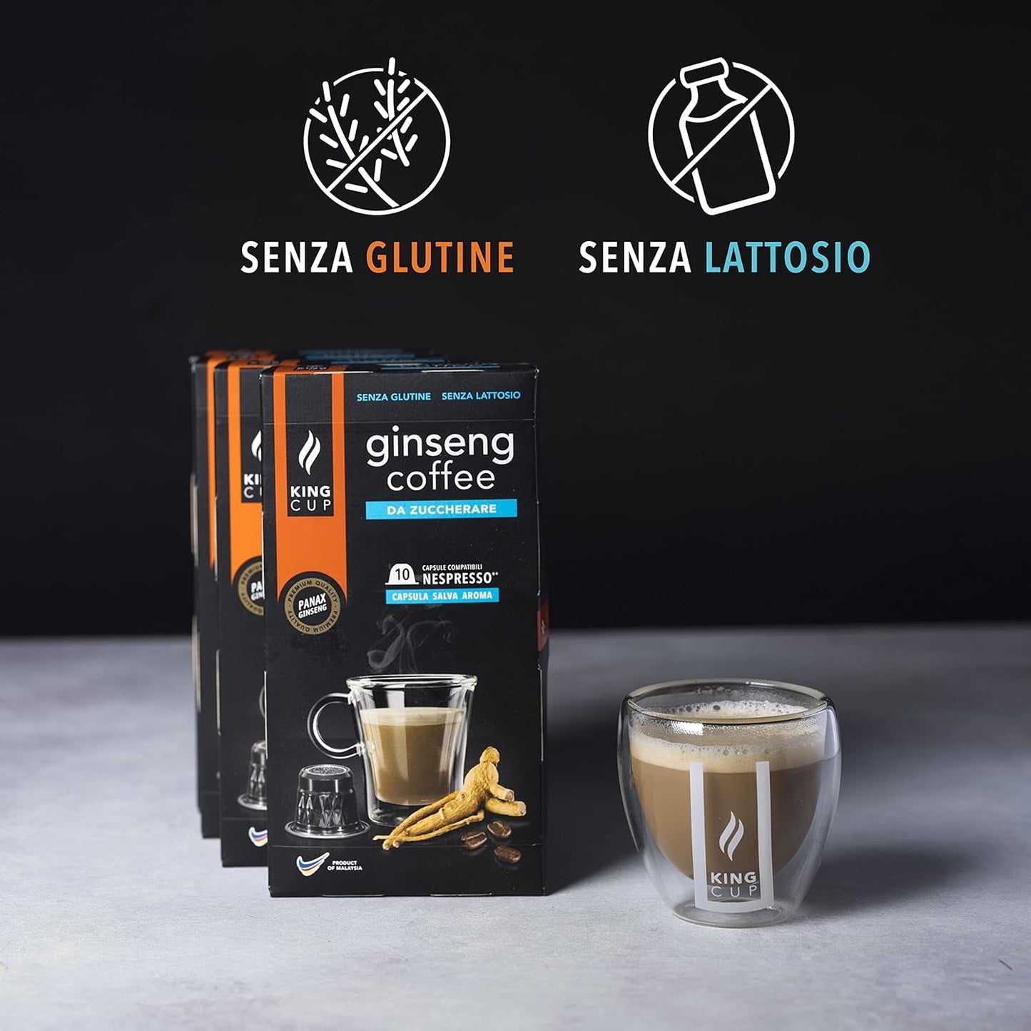 - 5 förpackningar med 10 Zuckerfreier Ginsengkapslar, 50 kapslar 100% kompatibla med Nespresso-System von Ginseng Drink, glutenfri och Lactosefrei