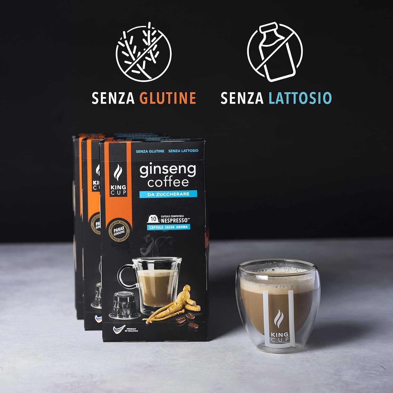 - 5 förpackningar med 10 Zuckerfreier Ginsengkapslar, 50 kapslar 100% kompatibla med Nespresso-System von Ginseng Drink, glutenfri och Lactosefrei