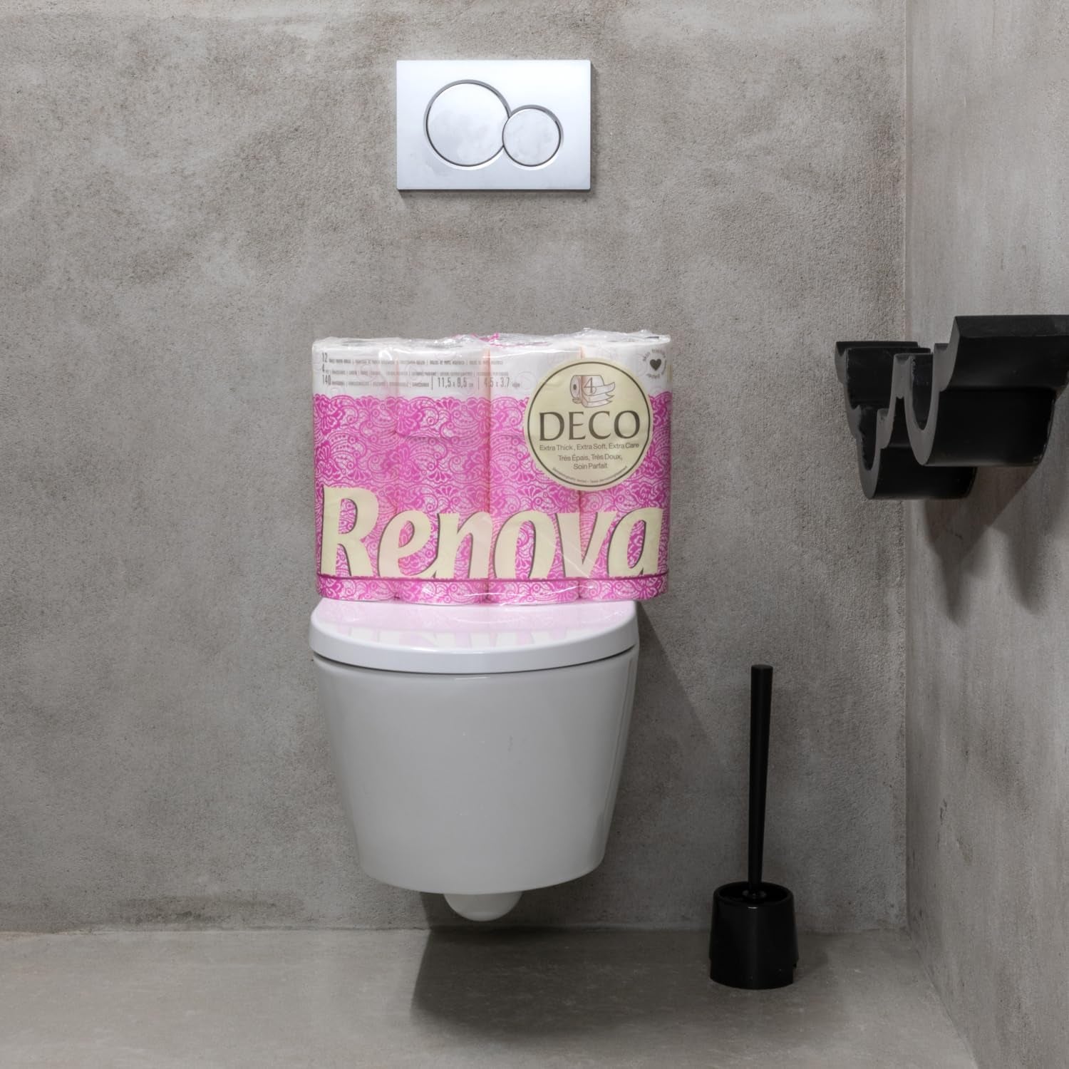 Toalettpapper Renova 4 lager vit dekorerad doftande - 12 rullar rulle Blanco Decorado Perfumado