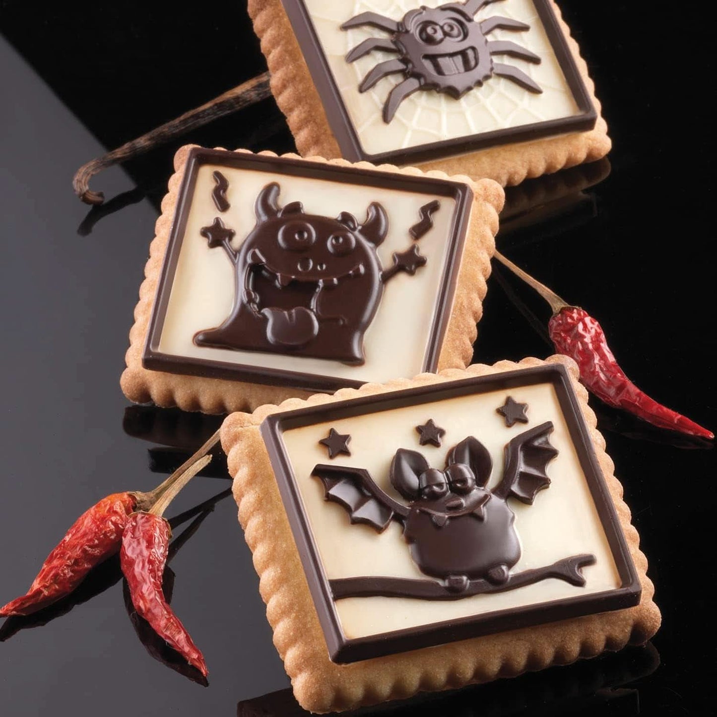 Silikomart 22.172.77.0165 CKC, 12 chokladmonster på kex Kitchen Naty Shop