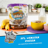 FRECHE FREUNDE KIDS, Bobs & DIKKAs Crunchy Banana Cacao Müsli, Crunchy Chocolate Müsli för barn, Lågt socker, Inga tillsatser, 100 % vegansk, 6 bitar (6 x 280 g)