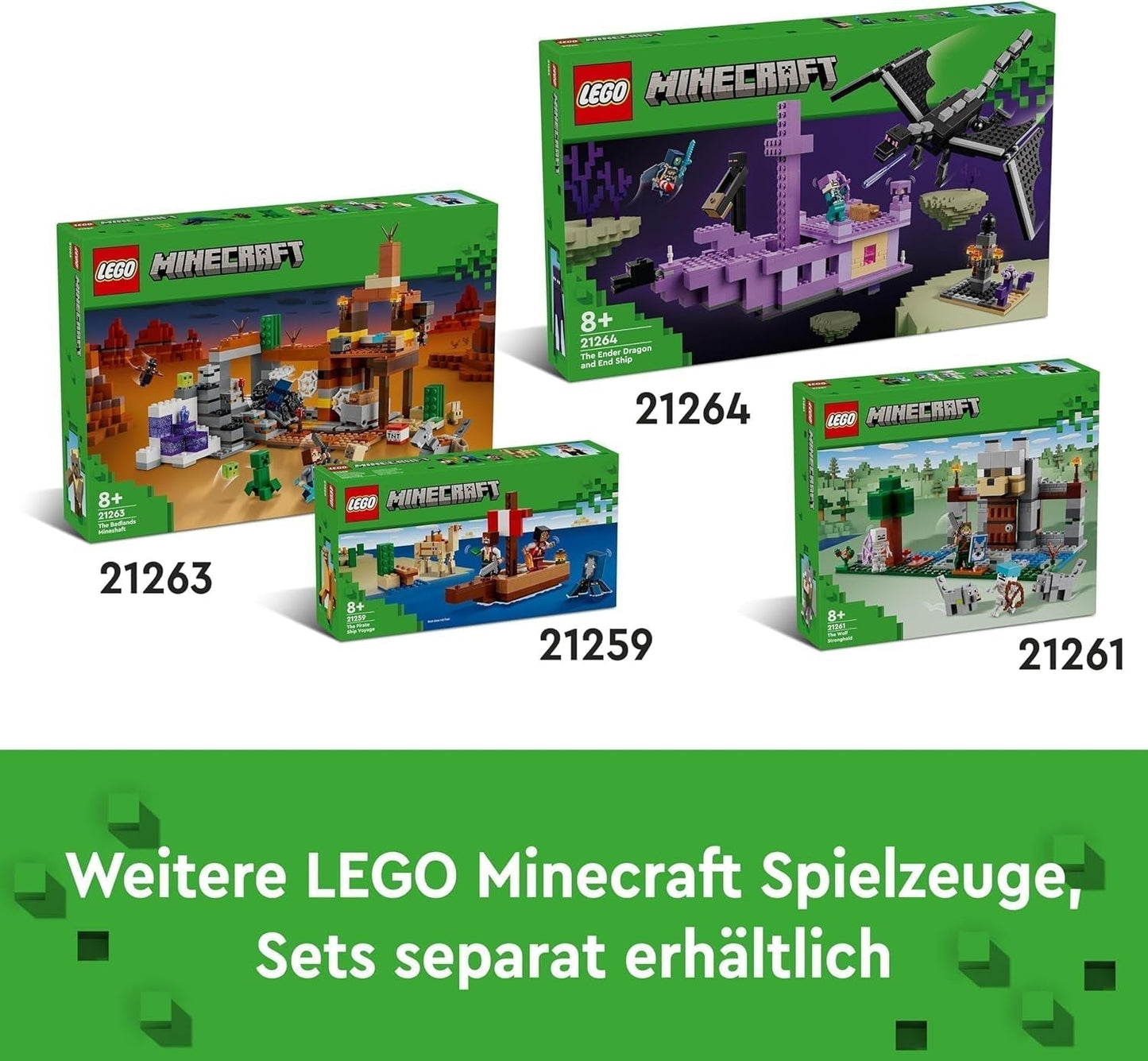 LEGO Minecraft Badlands Mine Videospelsgruvleksaksset för pojkar och flickor i åldrarna 8+ Kul byggstenar Äventyrsset Födelsedagspresent 21263 Byggset Besuche den LEGO-Store