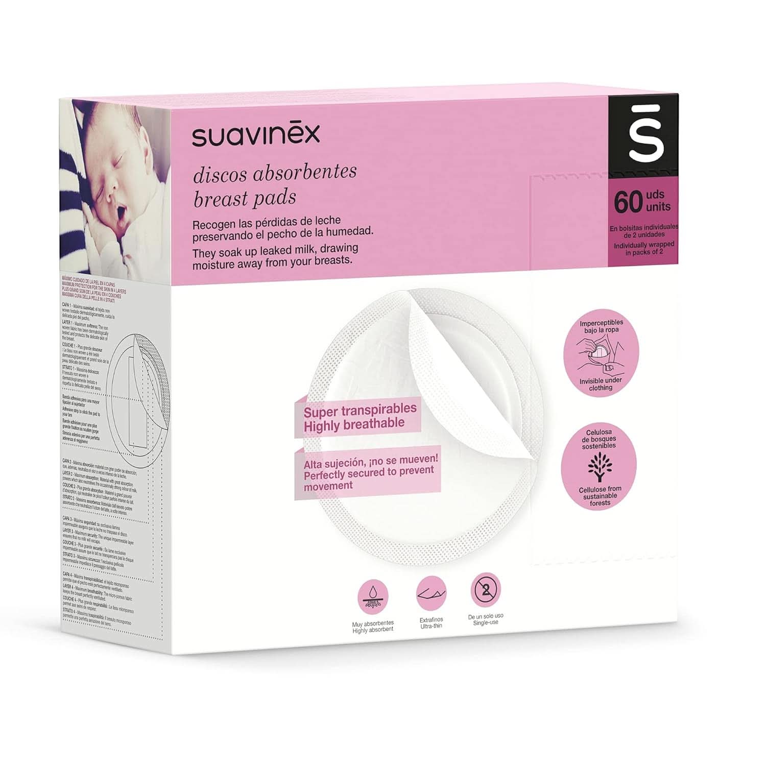 Suavinex 3182126 - Amningstamponpack med 60 tillbehör Mat och amning Bebe Naty Shop