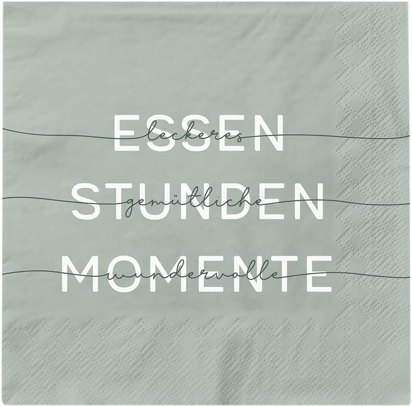 Grafik Werkstatt Serviettes Mit Spruch Groß | 20 stycken | 16,5 X 16,5 cm | Grön | Mat, timmar, stunder