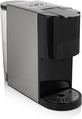 Princess 5 i 1 multikapsel espressomaskin - kompatibel med Nespresso, Dolce Gusto, Lavazza a Modo Mio och ESE-kuddar, 0,8L Kapacitet, 1450W, Silver, Svart