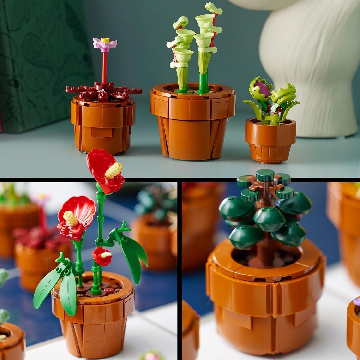 LEGO Icons miniväxter, 9 byggbara konstgjorda blommor, botanisk samlingsset för vuxna med byggbar terrakottakruka, heminredning, present för kvinnor och män 10329 Byggset Besuche den LEGO-Store