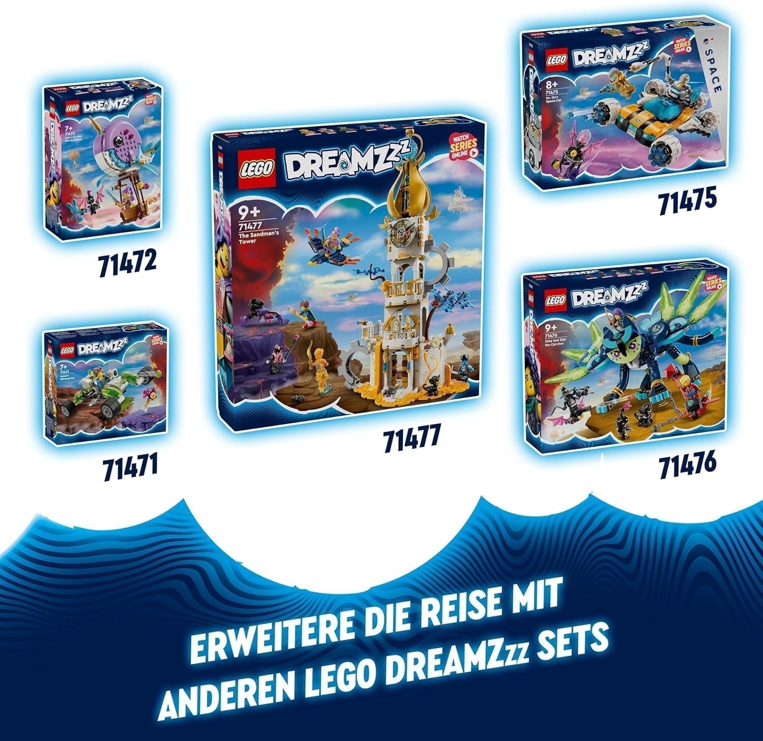 LEGO Dreamzzz 2-i-1 Mr Oz's rymdbuggy-leksaksbil eller rymdfärja-set innehåller Mr Oz, Albert och Jayden minifigurer, rymdpresent för barn 8+ 71475 Byggset Besuche den LEGO-Store
