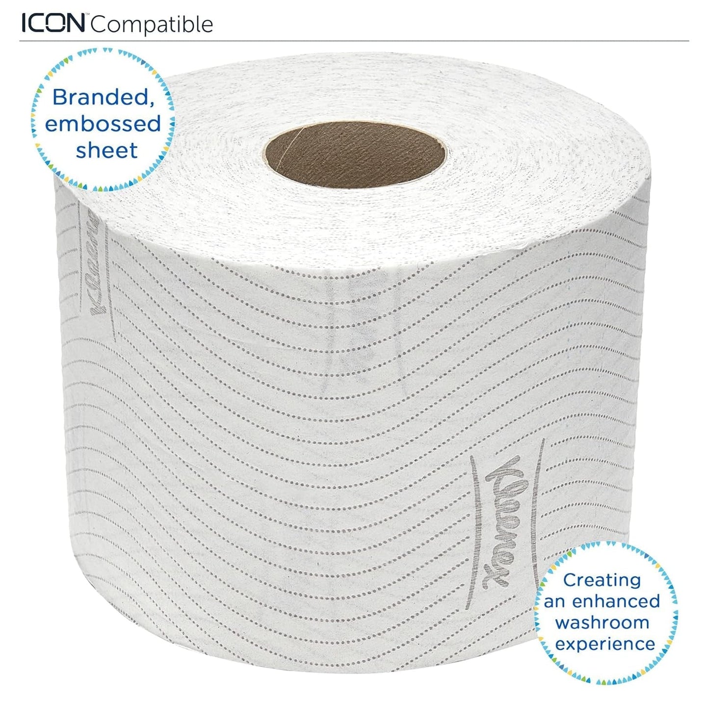 Kleenex standardrulle 8441 toalettpapper - 2-skikts toalettpapper - 6 paket med 6 rullar X 600 ark vardera, vit (36 rullar/21 600 ark totalt)