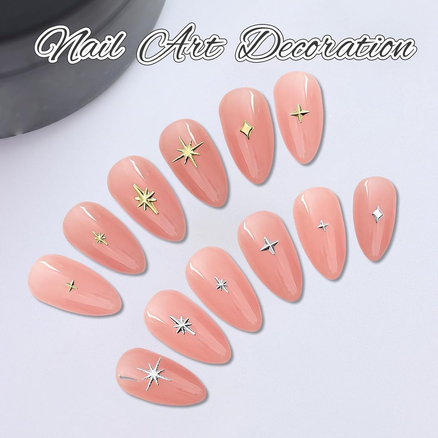 400 st Stern Nail Charms Guld Silver, Charms Nägel Zubehör, Nagel Deko, Nail Art Zubehör, Nagel Charms, Nagel Steine, Nageldesign, Charms Für Nägel