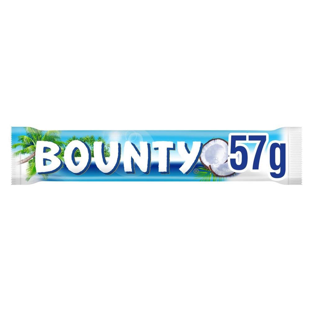 Bounty Chokladkakor Kokoschokladsmak 24 barer i en förpackning (24 x 57 g)