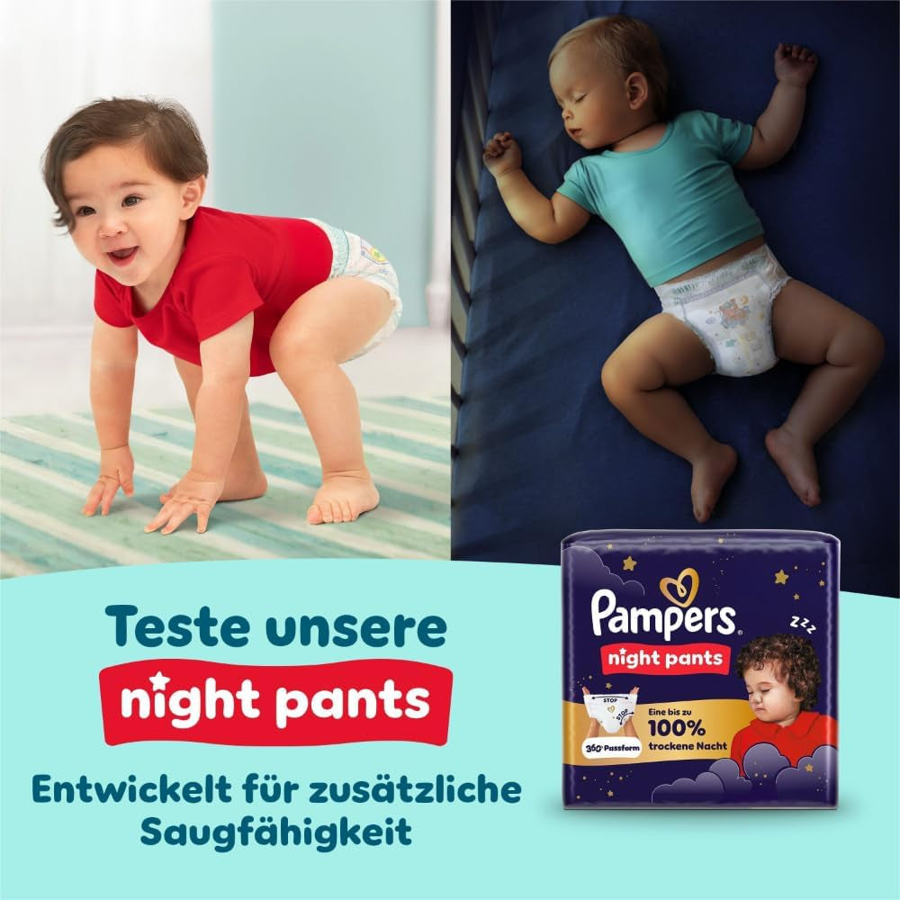 Pampers Premium Protection Pants storlek 5, 144 blöjor, 11kg - 17kg, med 360° justering och mjuka anti-läck muddar för optimal komfort och skydd