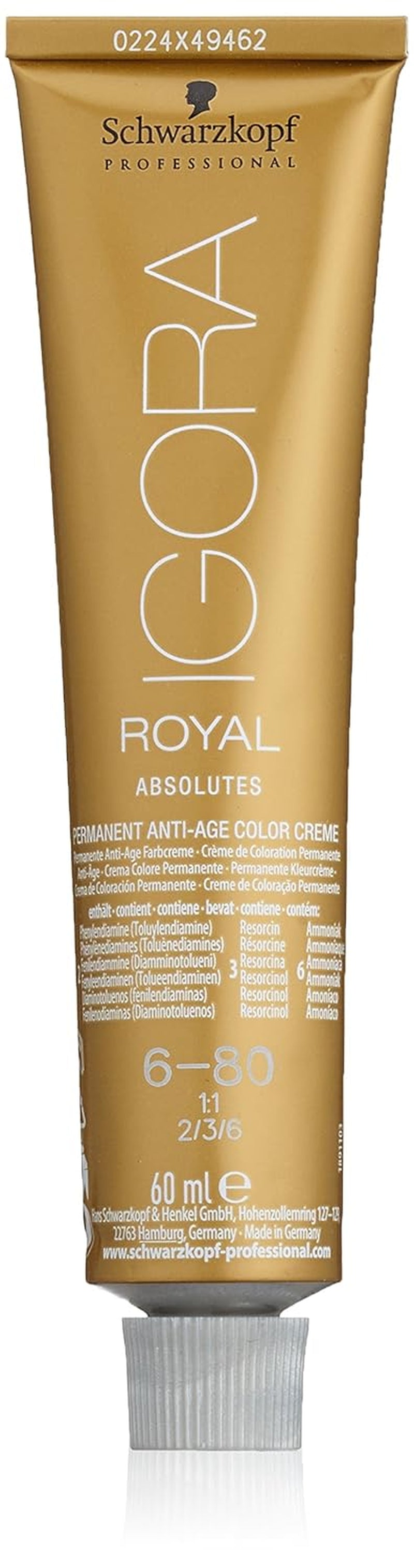 Igora Royal Absolute Age Blend Hårfärg, 7-560 Medium Golden Chocolate Blond, 60ml Naty Shop Hårfärg 6-80 Naturlig mörkrödblond 60Ml (1 förpackning)