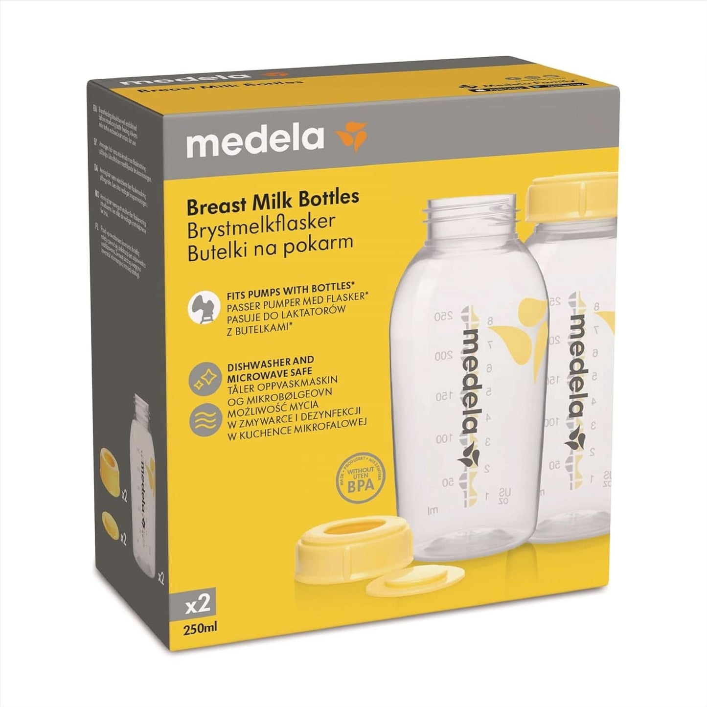 Medela 008.0137 Nappflaska med napp, flerfärgad Tillbehör Mat och amning Bebe Naty Shop