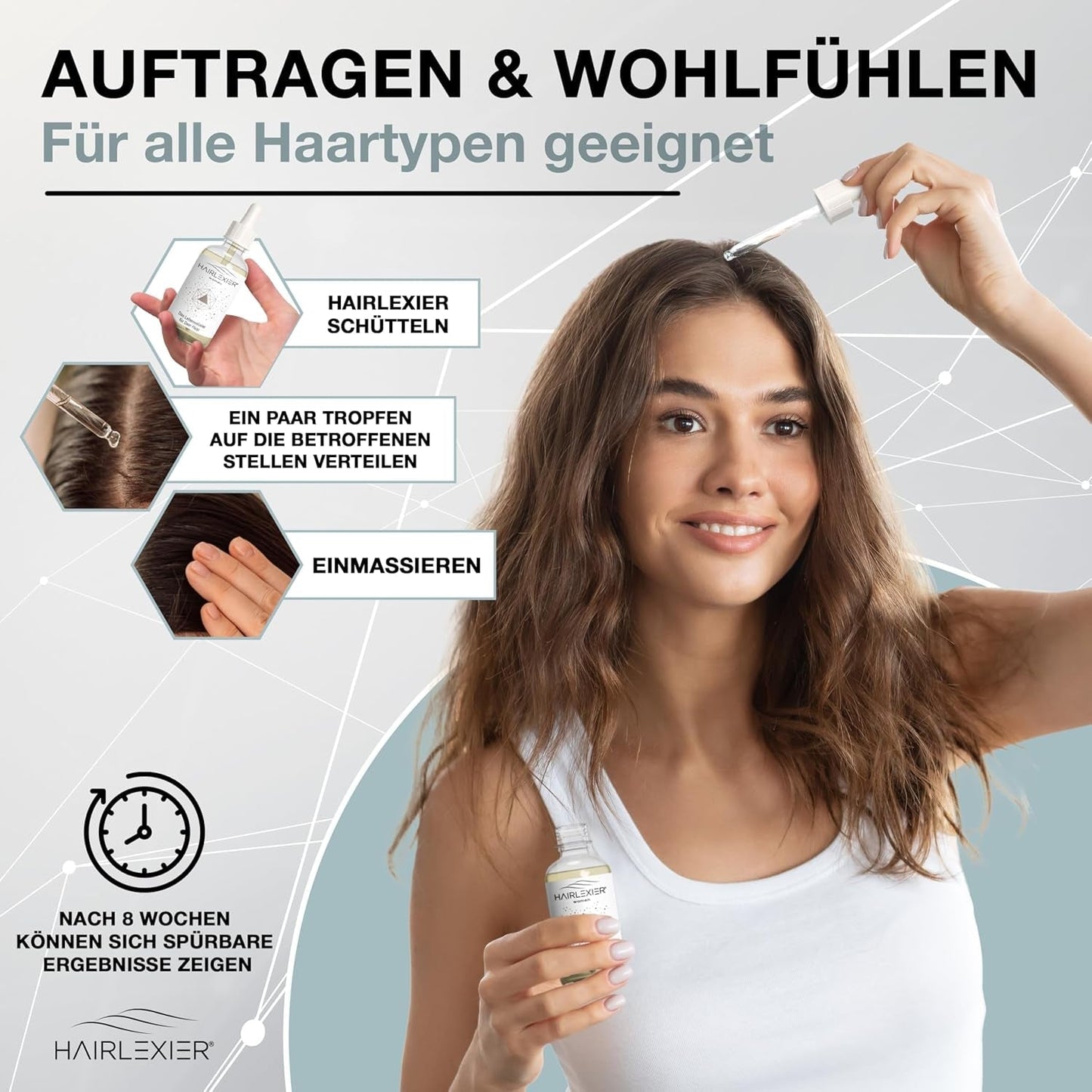 Hairlexier Hair Growth Remedy for Women - Rosmarin Hårolja, Ricinolja Hårolja, Lavendelolja, Naturligt hårserum mot diffust håravfall, Stödjer hårväxt, Vegansk & Ekologisk + Arbetsbok Hårvård Naty Shop