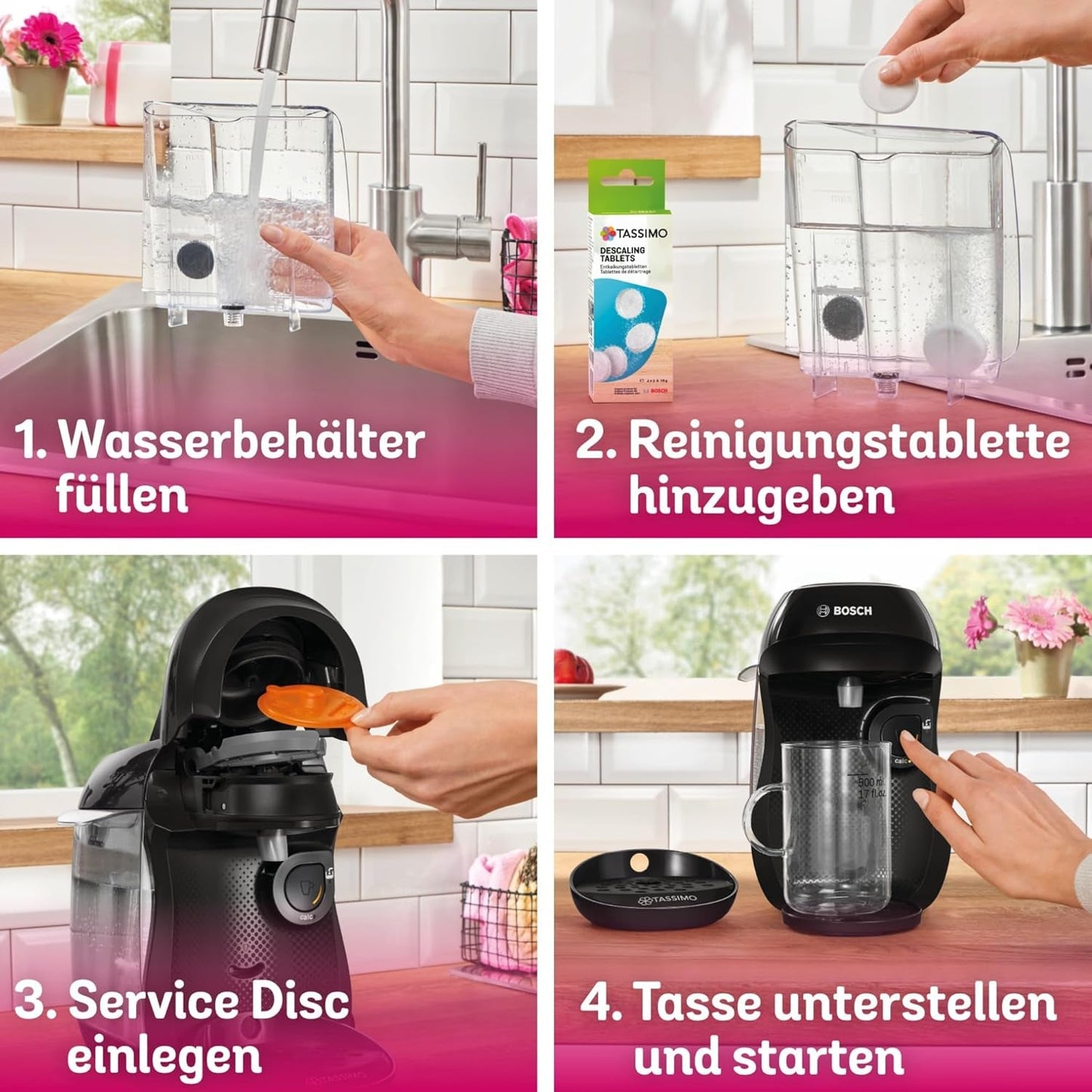 Bosch Tassimo Happy Friendly TAS102E Kapselespressomaskin, 70+ drycker, Lämplig för alla koppar, Auto-Stop, Hållbar, Perfekt Dosering, Utrymmesbesparande, 1400W, Svart