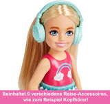 Barbie Chelsea docka och tillbehör 6-delad reseset för valp inklusive hundbur HJY17
