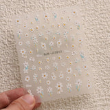 JMEOWIO 3D Nagelsticker Blumen Nail Art Sticker Selbstklebend Nagelaufkleber 5D Stereoskopisk Sommer Frühling Blumen Dekoration Nageldesign Zubehör 4 Blatt