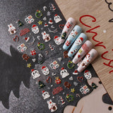 Jul 3D Nagelklistermärken 4 ark 5D Nagelklistermärken Stereoskopiska Nagelklistermärken Dekorationer Nageldesign Tillbehör