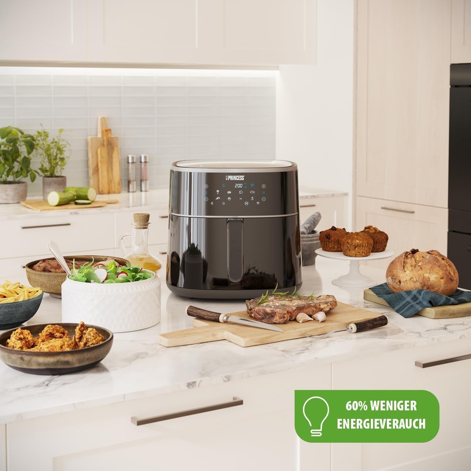 Princess Digital Hot Air Fryer - Variabel skålkapacitet - max 8 liter - 6 förinställda program Vitvaror Naty Shop