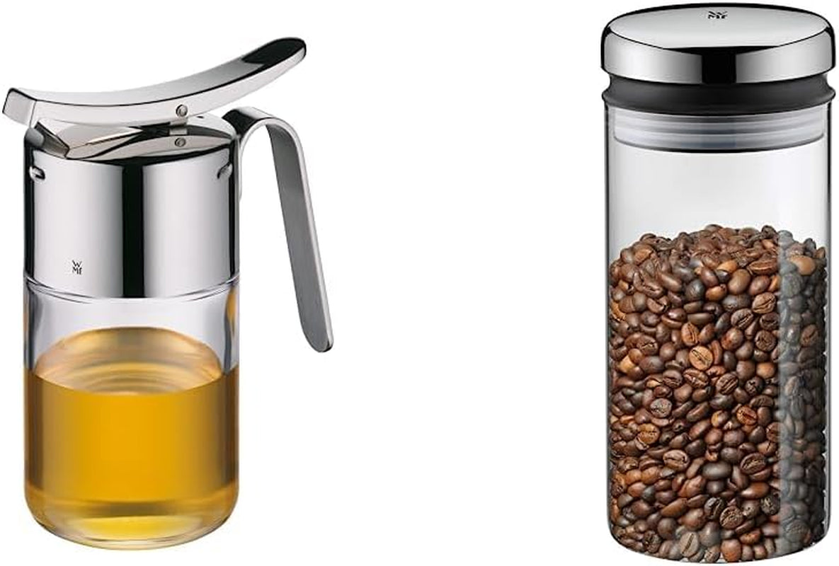 WMF Barista sirap/honungsdispenser 240ml, förvaringsburk och behållare i glas 1L, höjd 21,5 cm, förvaringsburk med lock, kaffebönbehållare, flingburk, matförvaringsburk med bred fyllningsöppning Matförvaringslådor Naty Shop förvaringslådor Pack