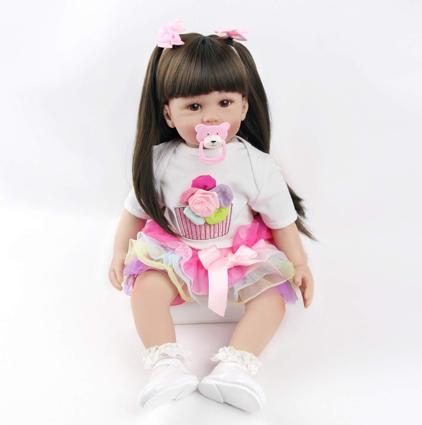 ZIYIUI 24 tums Reborn Baby Dolls, naturtrogna mjuka kroppsdockor, 60 cm handgjorda Reborn Baby Dolls, julklappar