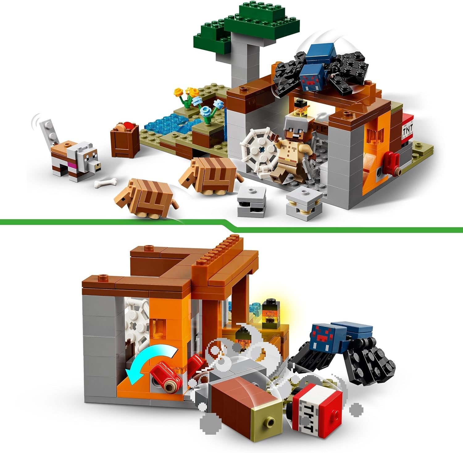 LEGO Minecraft Dungeon Mine Expedition Videospel Minifigurset Karaktärsbyggande leksakspresent för pojkar och flickor 8 år gamla 21269 Byggset Besuche den LEGO-Store