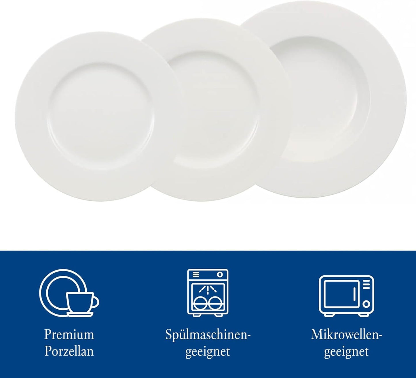 Villeroy & Boch Wonderful World 12-delat servisset, diskmaskin och mikrovågssäkert, vitt, tallrikar, serviser, porslin, mattallrikar, set, modernt servisset, premiumporslin