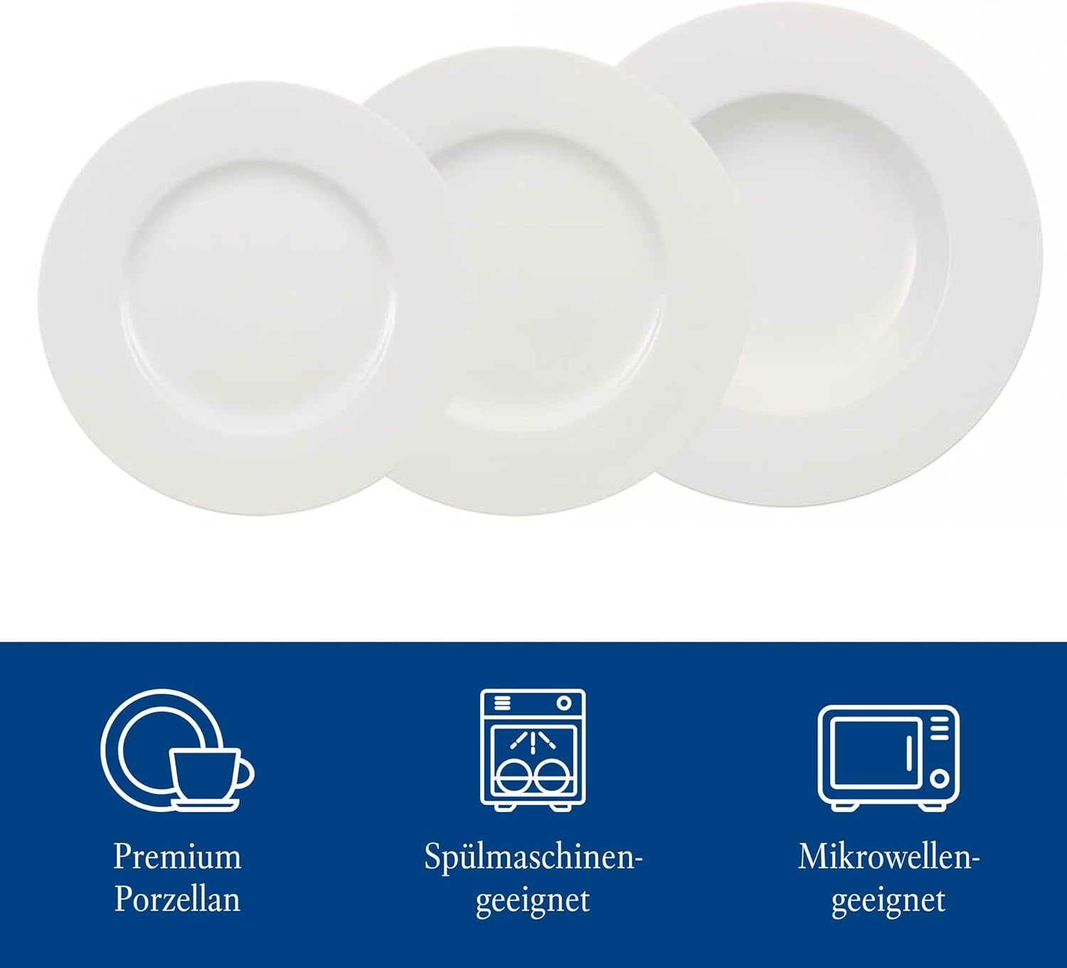 Villeroy & Boch Wonderful World 12-delat servisset, diskmaskin och mikrovågssäkert, vitt, tallrikar, serviser, porslin, mattallrikar, set, modernt servisset, premiumporslin