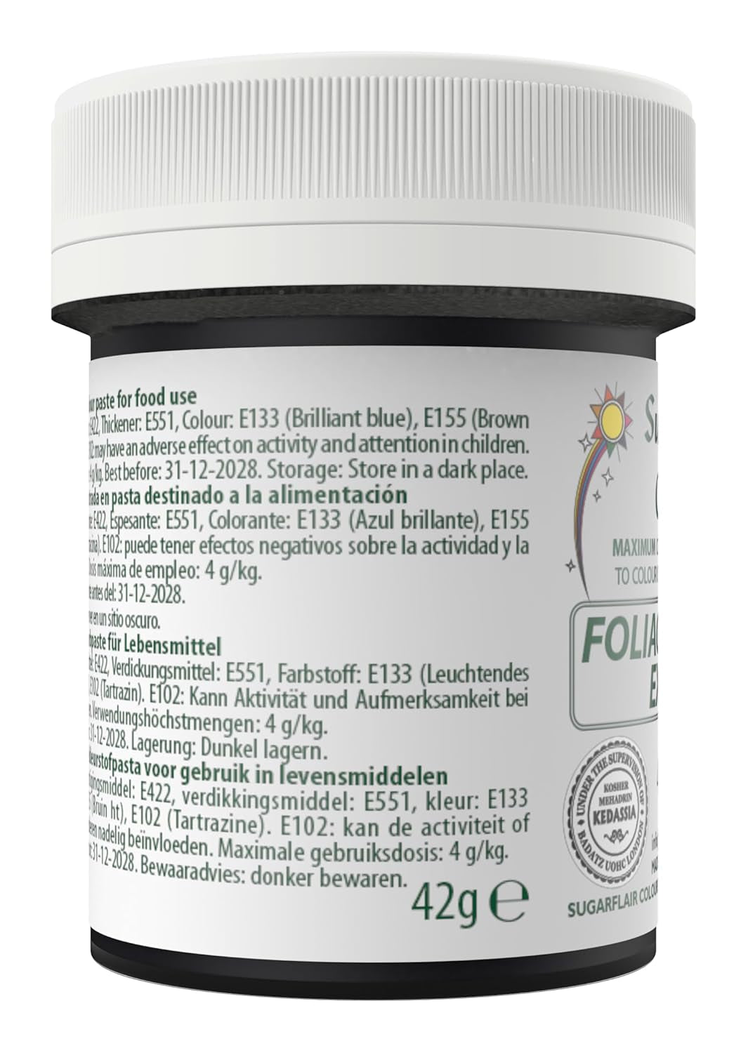 Sugarflair Max koncentrerad lövverk grön matfärgning, högkoncentrerad marsipan och fondant matfärgning, Max koncentrat pastafärgning - 42g