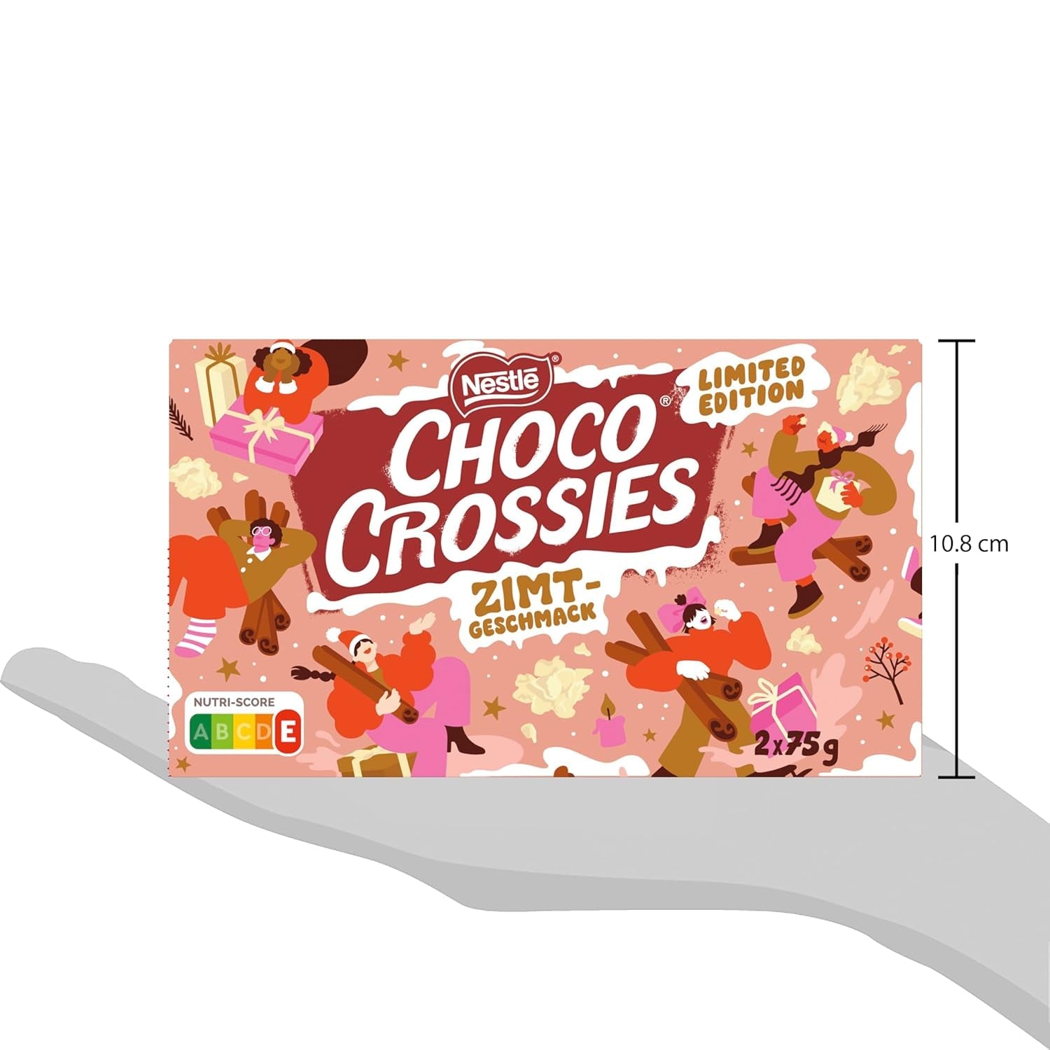 Nestlé kanel lätt krispiga flingor och krispiga mandlar täckta i en smält-i-munnen vit glasyr och kanelsmak, förpackning med 4 (2 x 75 g vardera)
