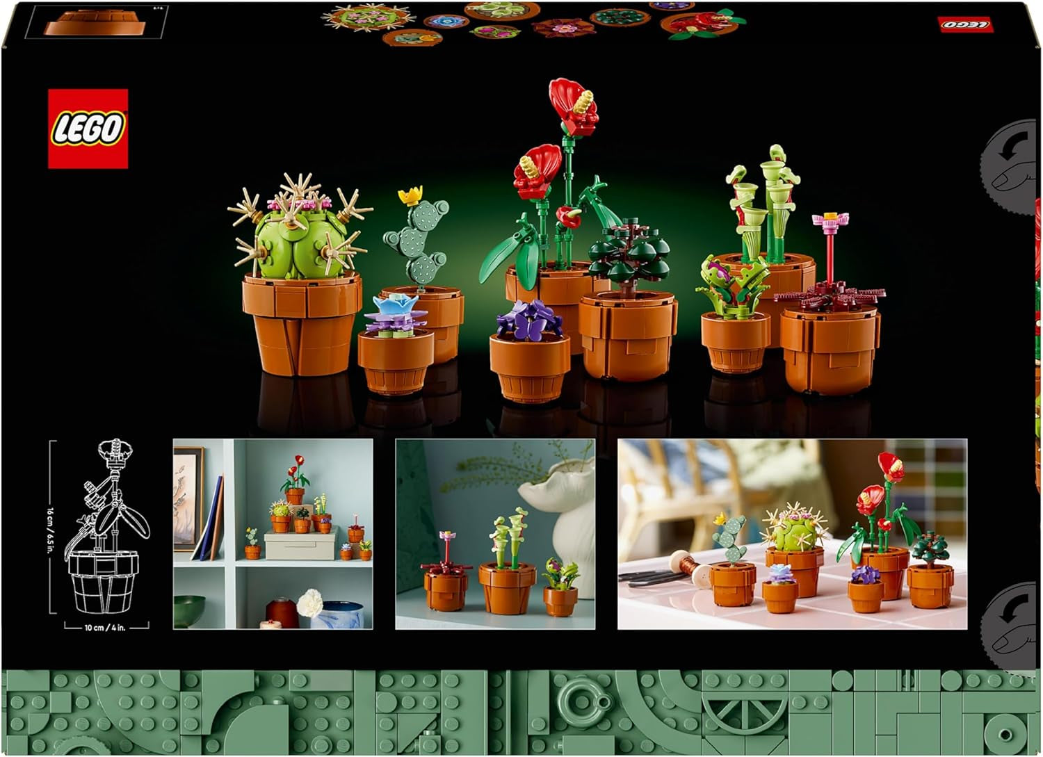 LEGO Icons miniväxter, 9 byggbara konstgjorda blommor, botanisk samlingsset för vuxna med byggbar terrakottakruka, heminredning, present för kvinnor och män 10329 Byggset Besuche den LEGO-Store