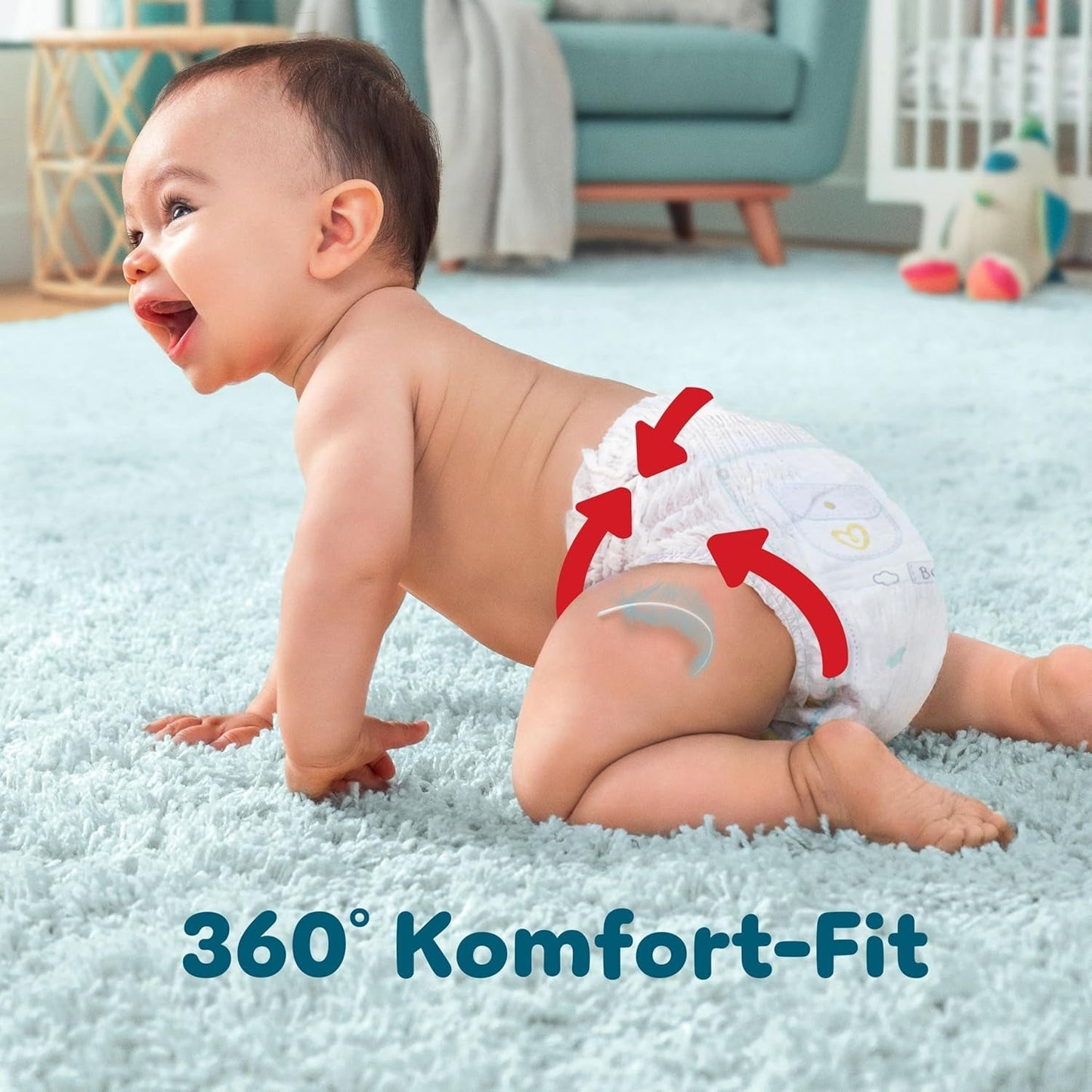 Pampers Premium Protection Pants Größe 6, 78 Windeln, 13kg-19kg, Mit 360° Fitform, 2x breiteren Bundchen als vorher för Komfort & Schutz + 10 Stück Pampers Aqua Baby-Weuchttücher enthalten