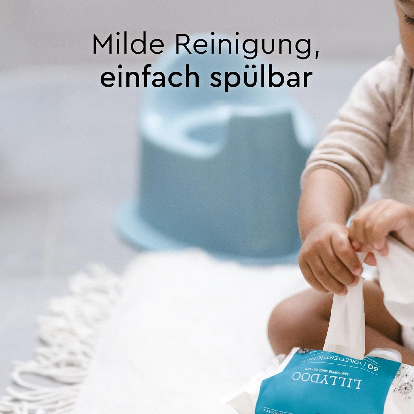 LILLYDOO Toalettvåtservetter 720 st (12 x 60) 100 % plastfria spolbara våtservetter Doftfria