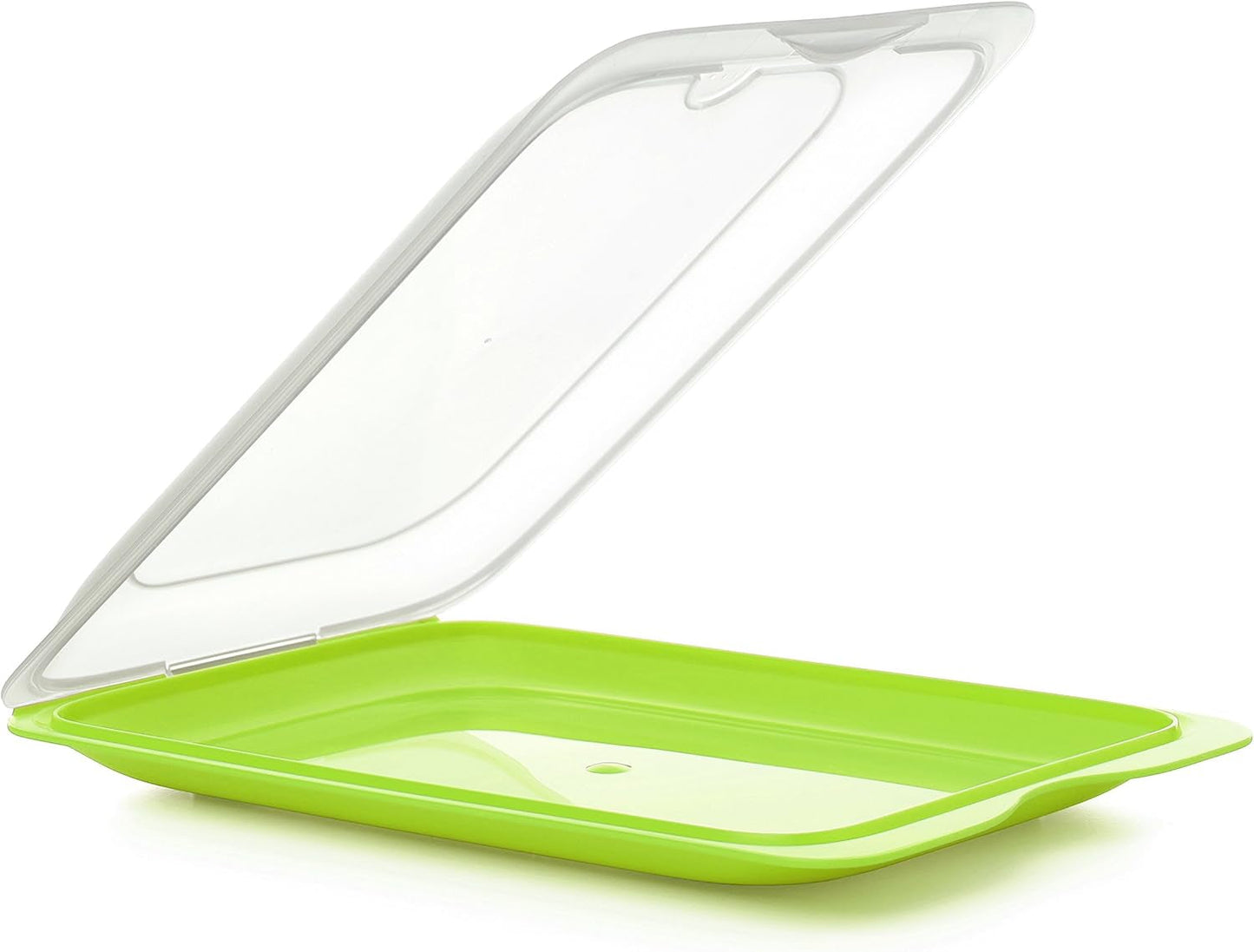 TATAY Fresh Slicer Box Set med 4, BPA-fri, återanvändbar, stapelbar, diskmaskin & MWO, slumpmässiga färger. Mått 17 cm x 3,2 cm x 25,2 cm Naty Shop Matförvaringslådor Korvbehållare - set med 3