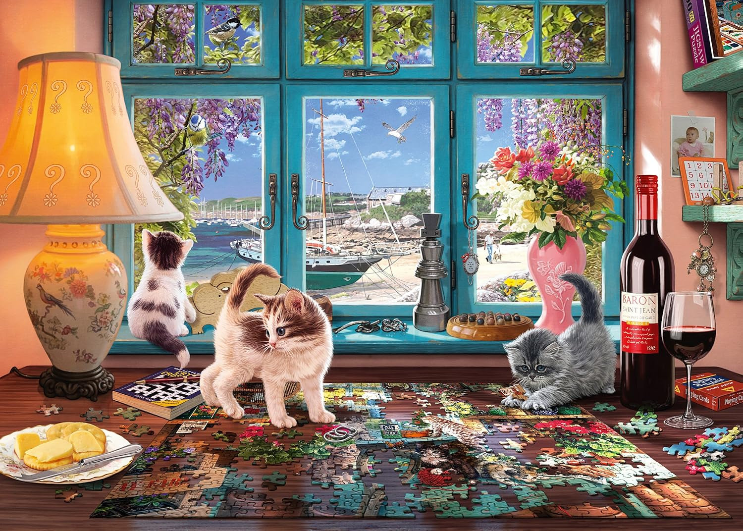 Schmidt Spiele 58344 Vid pusselbordet, 1000 bitars pussel Puzzle Naty Shop