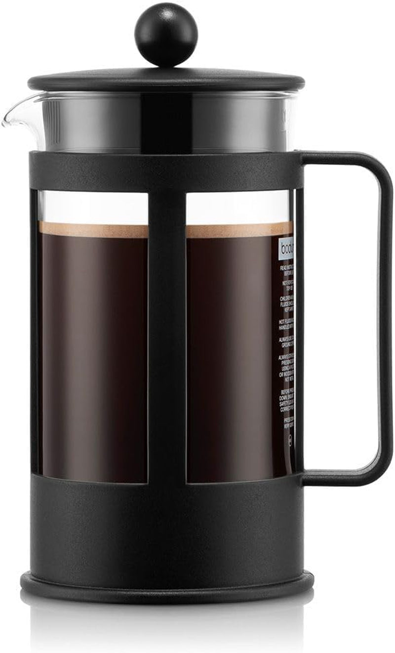 Bodum Kenya kaffebryggare - 350 ml / 3 koppar - Manuell fransk press Borosilikatglas och rostfritt stål - Tål diskmaskin - Tillverkad i Portugal