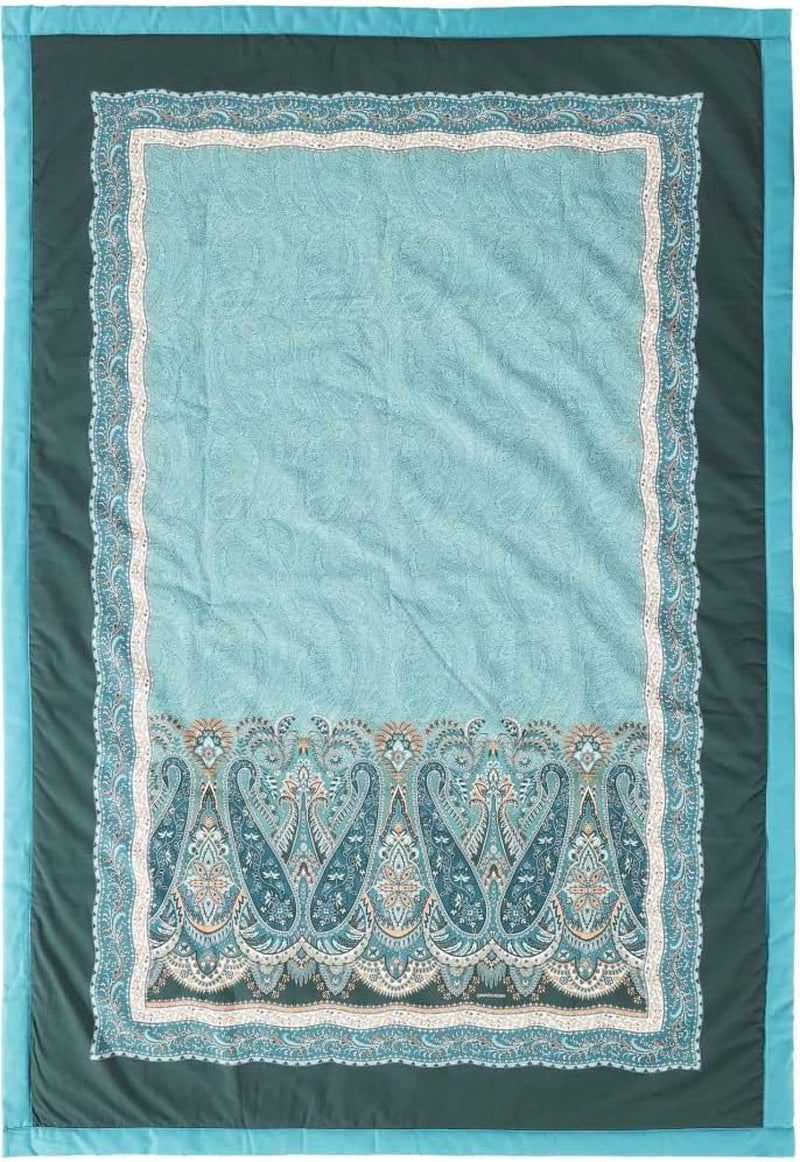 BASSETTI rutig bomull SABBIONETA färg BLÅ B3 storlek 135X190 Täcken och täcken Naty Shop Turkos 135 X 190 Cm
