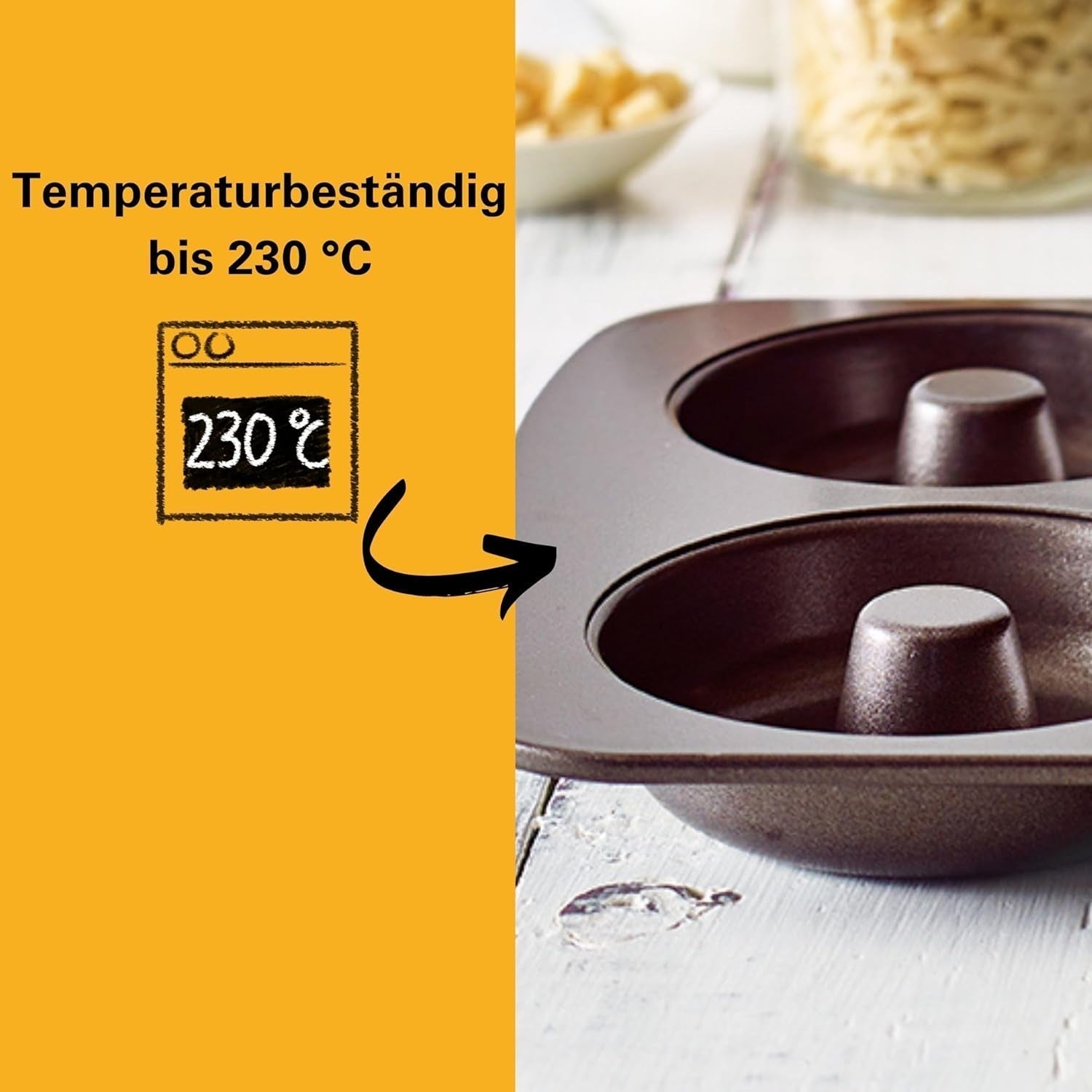 Birkmann, Easy Baking, Donutblech, Backform Für 6 Donuts, Mit Hochwertiger Antihaftbeschichtung, Ø 9 Cm, Mit Rezept, 881631 Formar och brickor för bakning Naty Shop