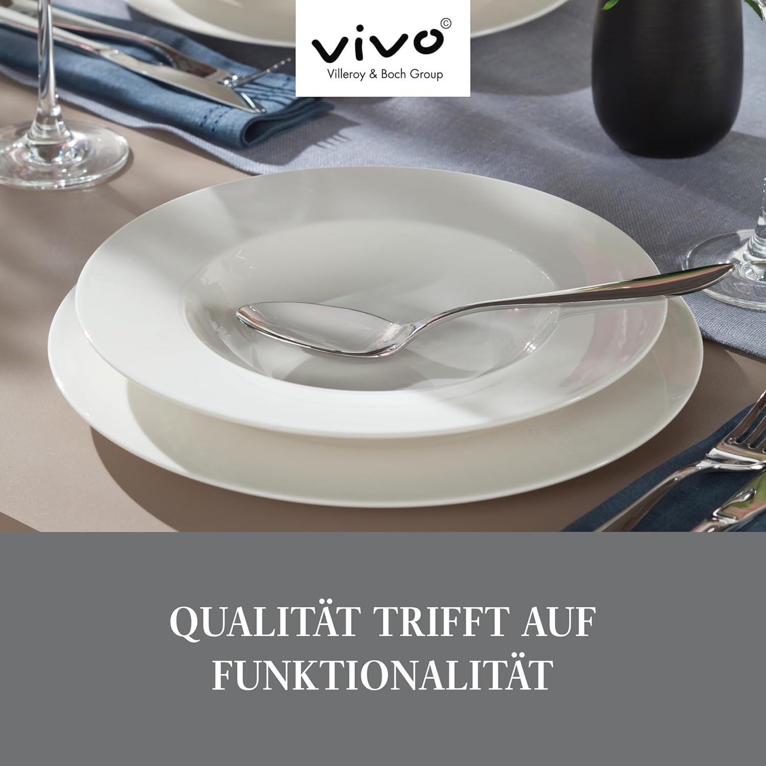 vivo - Villeroy & Boch Group - Basic White 30-delars servisset, diskmaskin och mikrovågsugn, Vitt servisset, Kaffeservis, Keramik, Tallrikar, Koppar, Premiumporslin