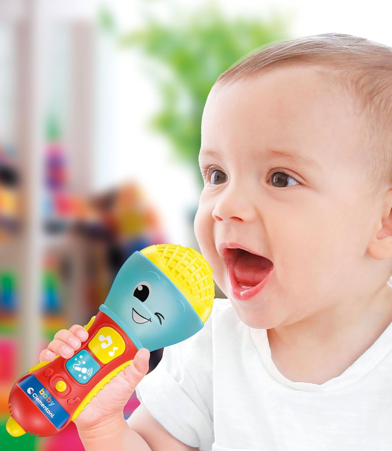 Clementoni - babymikrofon, elektroniskt musikspel för tidig barndom, leksak 10-36 månader, aktivitetscenter med ljus och ljud, 17931 Baby Toys Naty Shop