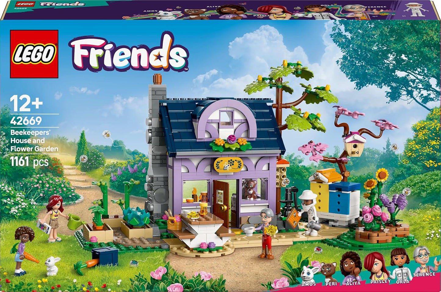 LEGO Friends Hus och Blomsterträdgård Biodlaren Byggset Naturlekset Present för flickor 12+ Byggbart modellset 4 minifigurer och djurfigurer Katt och kanin 42669 Byggset Besuche den LEGO-Store